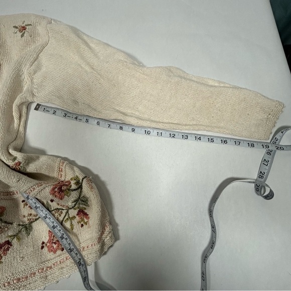 Carolyn Taylor Cream Embroidered Floral Cardigan - Picture 3 of 13